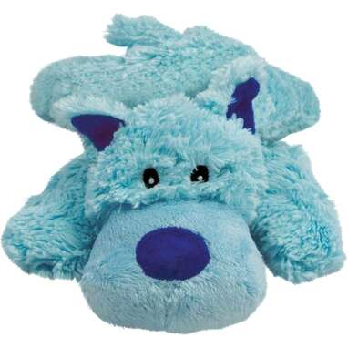 A really soft plush toy: KONG Cozie Baily the Blue Dog Toy