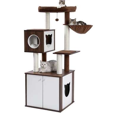 A cat tower that has it all: PAWZ Road 59" Modern Cat Tree