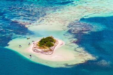aerial view of island