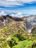 Steam rising from crater