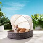 Frisco Outdoor Wicker Retractable Canopy Dog Bed