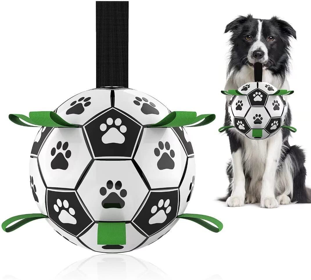 Dog Toy Soccer Ball with Grab Tabs
