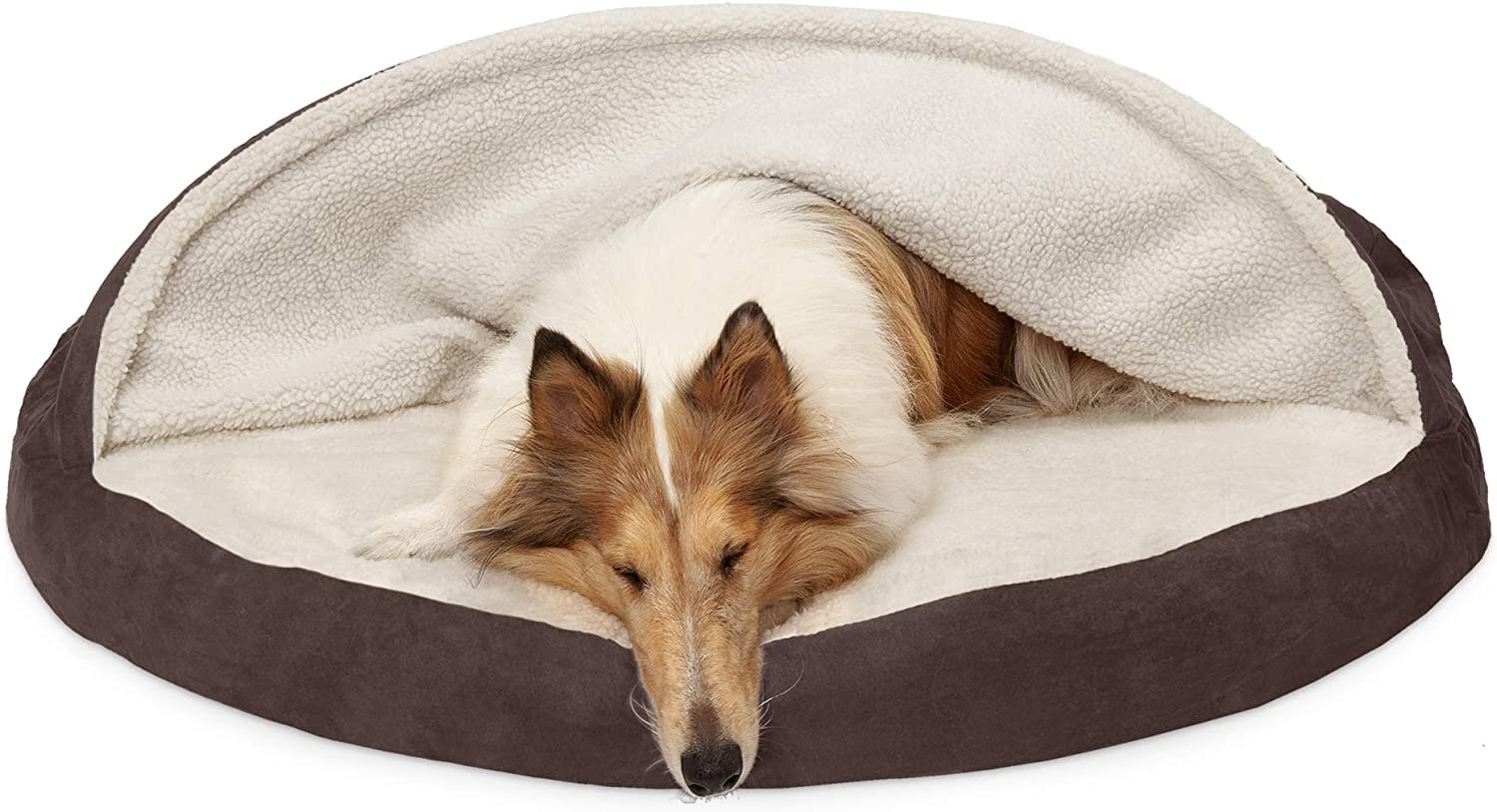 Furhaven Sherpa & Suede Snuggery Orthopedic Foam Dog Bed