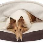 Furhaven Sherpa & Suede Snuggery Orthopedic Foam Dog Bed