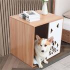 Furniture Style Dog Crate End Table With Cushion Mat