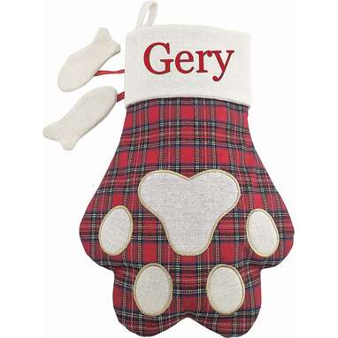A classic cat paw: Cat Personalized Christmas Stocking