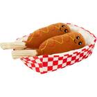 Baseball 3-in-1 Corndog Squeaky Dog Toy