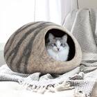 Meowfia Premium Handmade Felt Cat Bed Cave