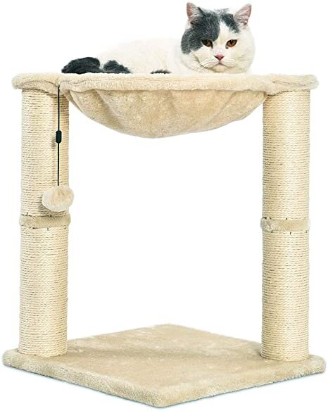 Amazon Basics Cat Condo with Hammock Bed and Scratching Post