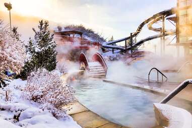 hot springs on a winter day
