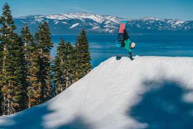 snowboarder in tahoe