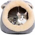 Rabbit-Shaped Cat Cave with Hanging Toy