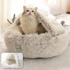 ShinHye Fluffy Hooded Cat Bed Cave