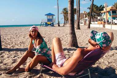 Models at the Beach in Frangipani Design Shop Clothes