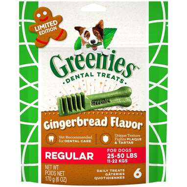 Festive treats for healthy teeth: Greenies Gingerbread Flavor Dental Dog Treats