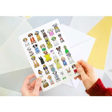 For those with dogs who love costumes: GiddingsGifts Cartoon Dog Christmas Card