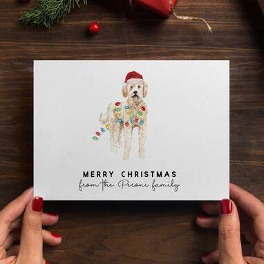 Personalized christmas cards with dogs Clearance