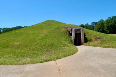 an earthwork temple built into the ground