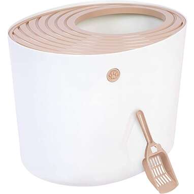 For litter kickers: Iris USA Top Entry Cat Litter Box