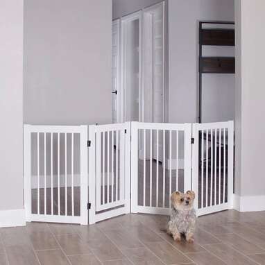 A stylish dog gate: Primetime Petz 360 Configurable Gate with Door