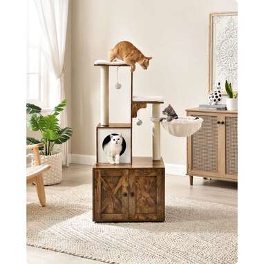 Timko 53" Cat Tree with Litterbox Entry