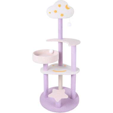 Sennaux 49 inch Moon Star Cloud Playhouse Cat Tree