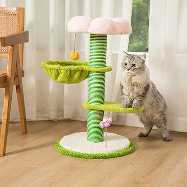 Pet Wonderland 29 Inches Pink Flower Cat Tower Tree
