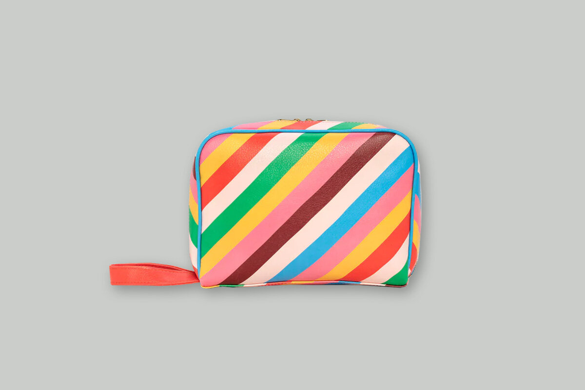 bando rainbow stripe toiletry bag
