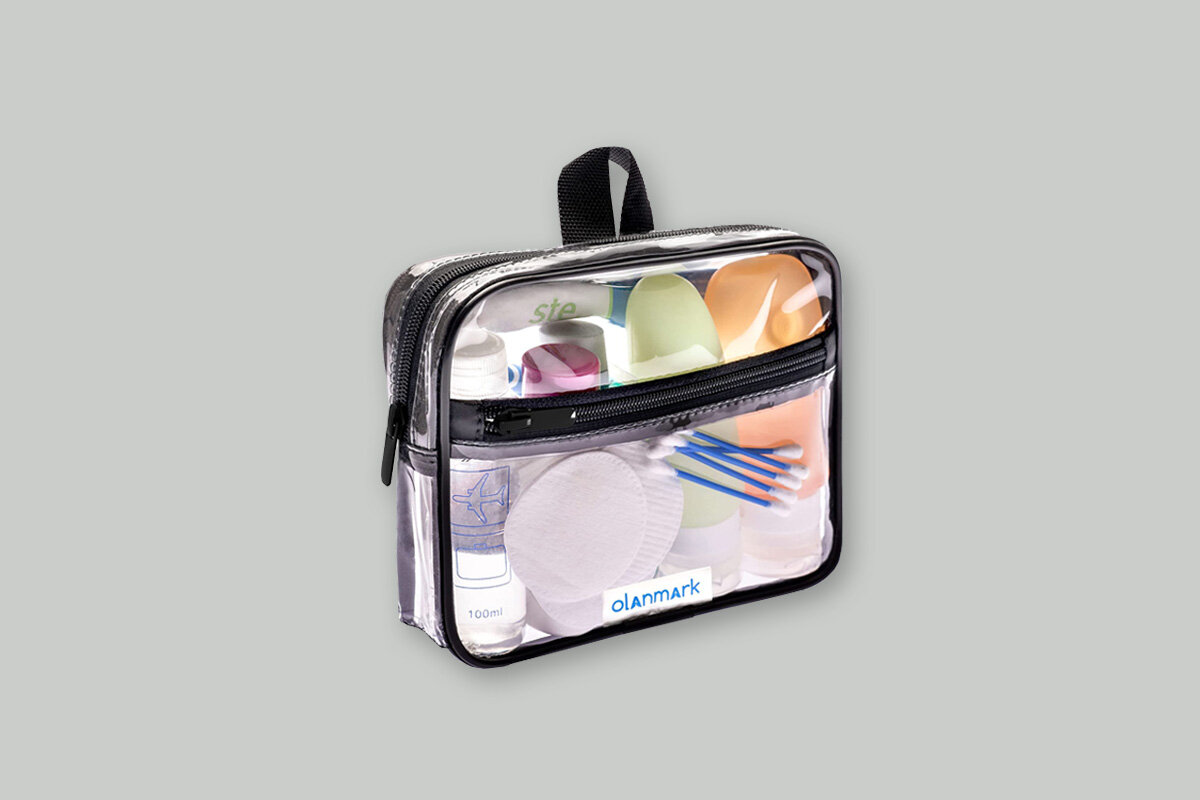 clear toiletry bag