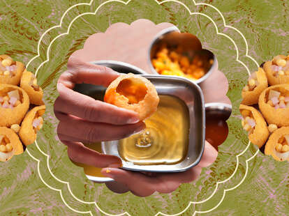 Pani puri recipe for an Indian street snack