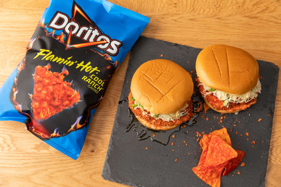 DORITOS® FLAMIN’ HOT® COOL RANCH® Crispy Chicken Sandwich Thrillist