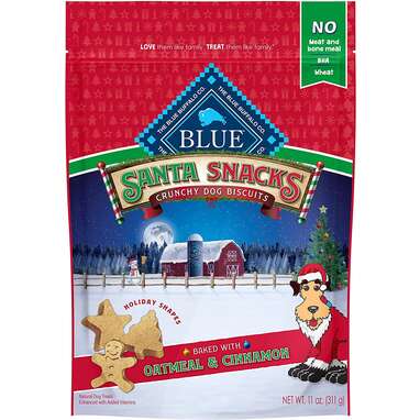 Dog-friendly Christmas cookies: Blue Buffalo Santa Snacks