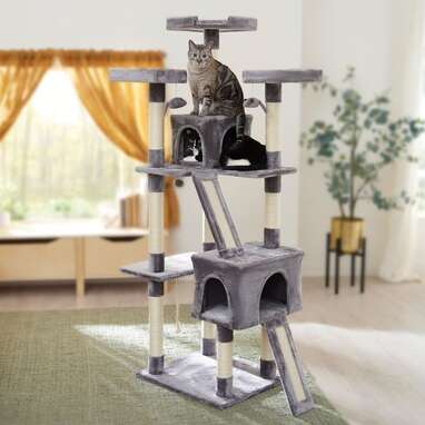 A mini-mansion for your cat: Frisco 72-Inch Faux Fur Cat Tree & Condo