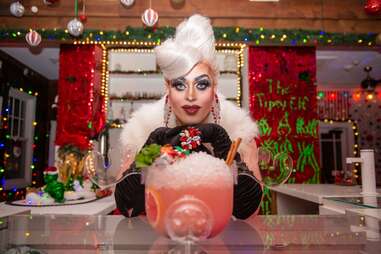 Drag Queen Gloria Devine Hosting Tipsy Elf