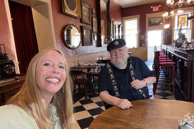 Darley Newman and George R.R. Martin at Legal Tender Saloon