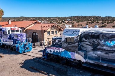 Sky Railway wolf and dragon trains