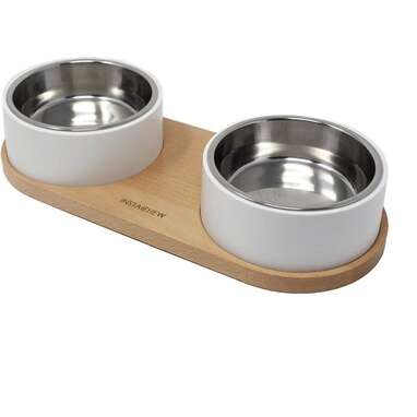 A dinnertime upgrade: INSTACHEW Puresteel Stainless Steel Double Dog Bowl