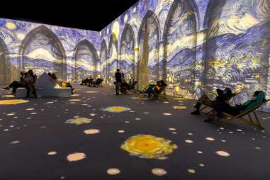 People Admiring Immersive Van Gogh
