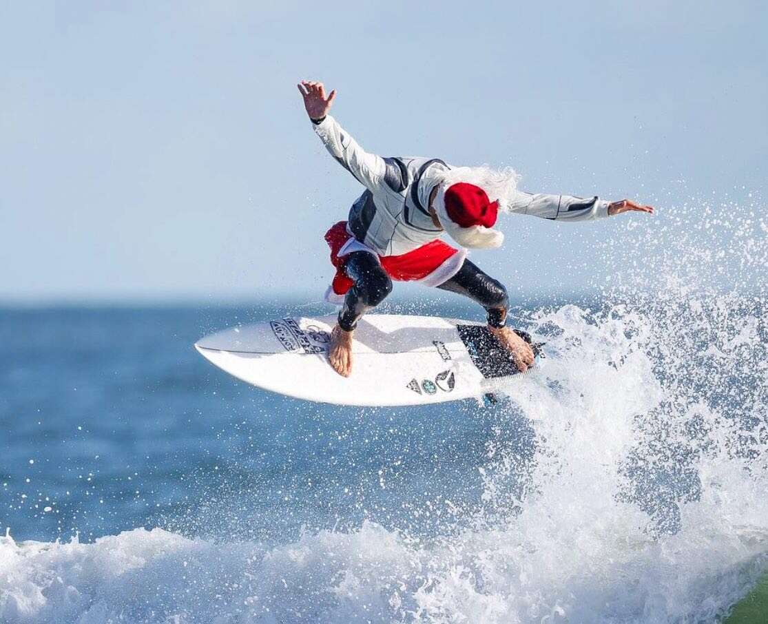 surfing santa