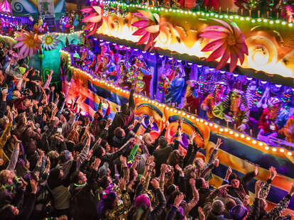 People at Marid Gras Parade