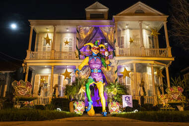 House Decorated for Mardi Gras