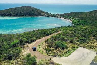 car near beach