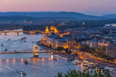Budapest and Danube at night