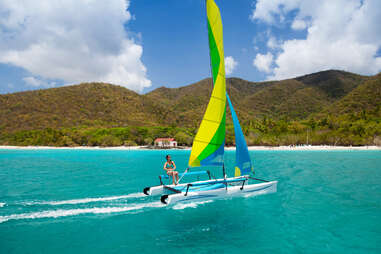 windsurfer in cinnamon bay st john