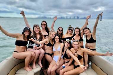 Women Posing on Boat