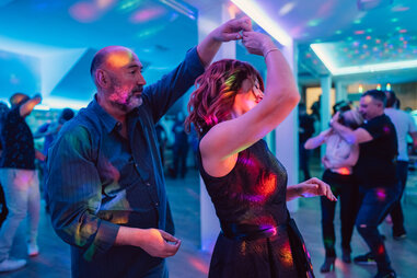 Couple salsa dancing