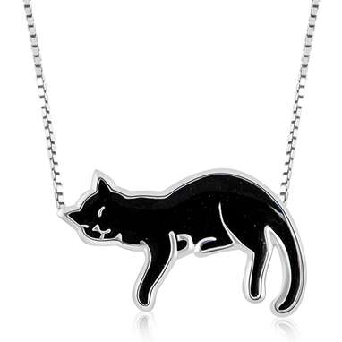 For fans of a cat nap: NanoStyle Sterling Silver Sleeping Cat Necklace
