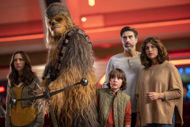 Family with Chewbacca
