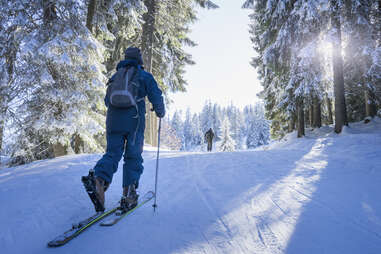 Uphill skiing