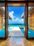 Park Hyatt St. Kitts pool with harbor in background